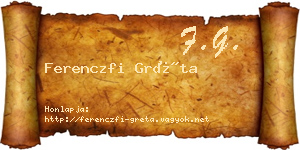 Ferenczfi Gréta névjegykártya